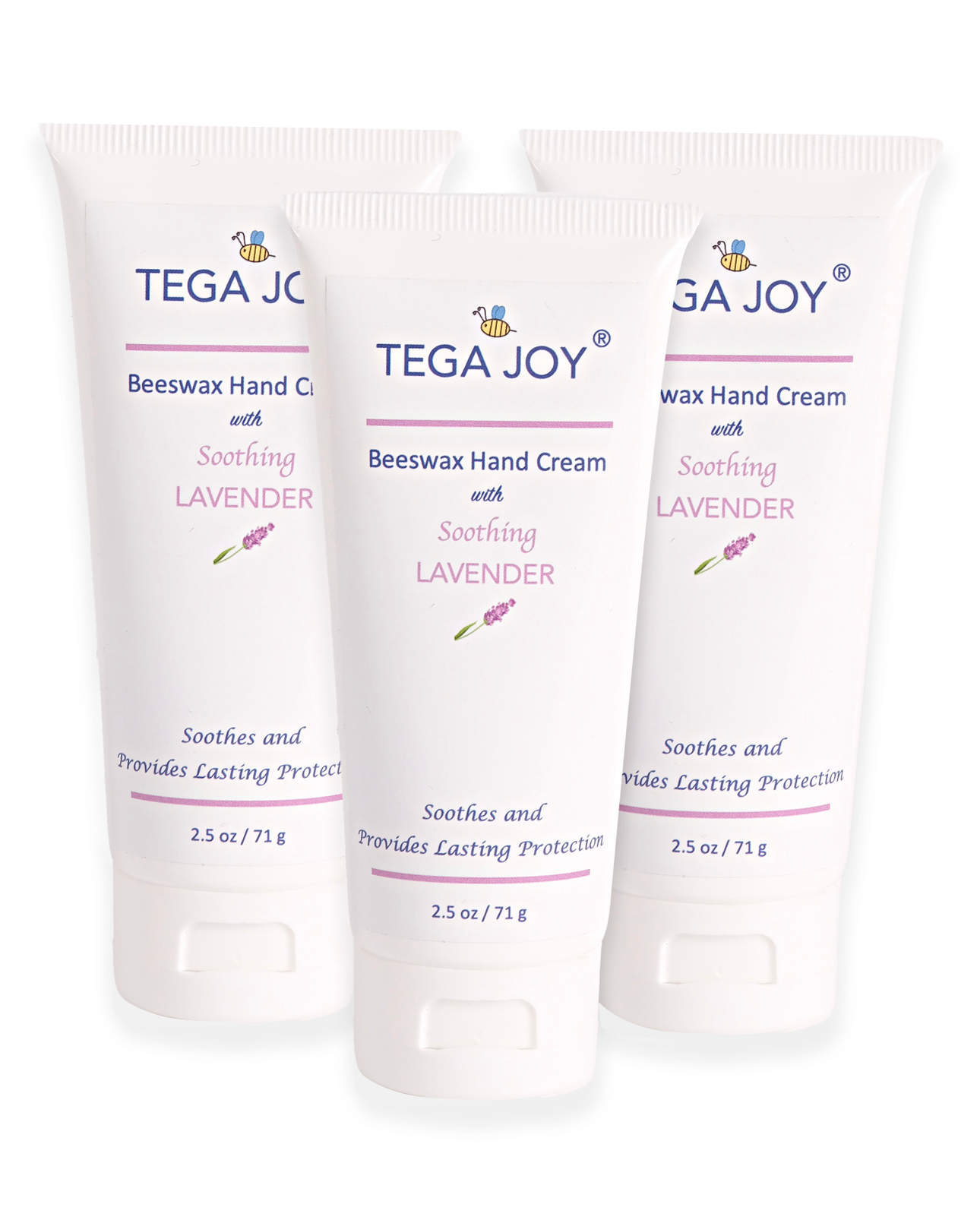 Tega Joy Beeswax Hand Cream with Soothing Lavender, 2.5 oz.