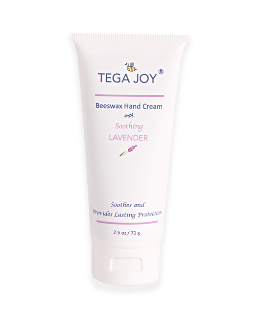 Tega Joy Beeswax Hand Cream with Soothing Lavender, 2.5 oz.