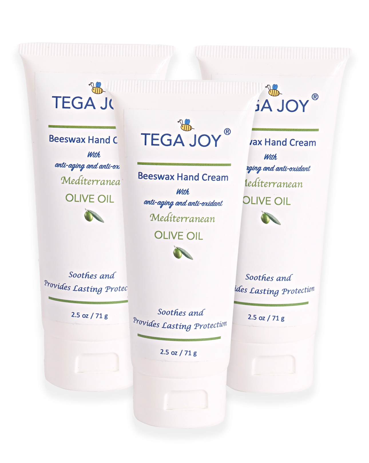 Tega Joy Beeswax Hand Cream with Mediterranean Olive Oil, 2.5 oz.
