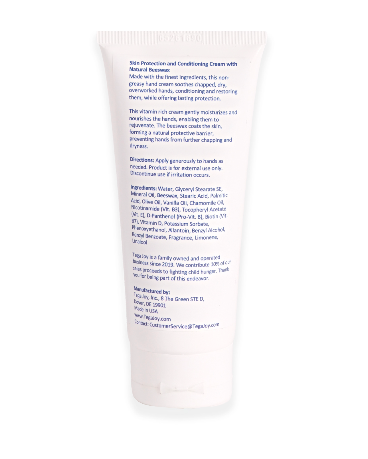 Tega Joy Original Beeswax Hand Cream with Cashmere Glow, 2.5 oz.